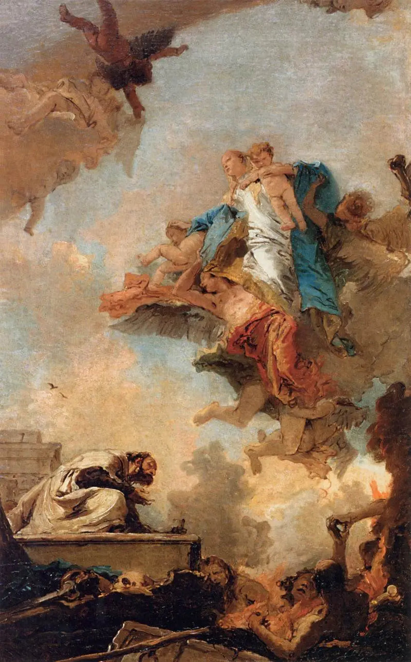 La Virgen del Carmelo apareciendo a San Simón Stock - Giovanni Battista Tiepolo