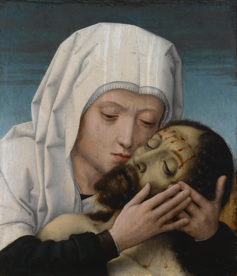 La Virgen besando la cabeza del Cristo muerto. - Gérard David