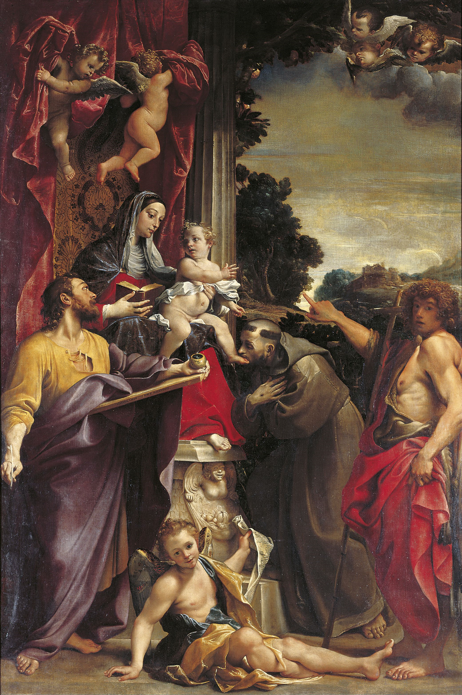 La Virgen en trono con san Mateo - Annibale Carracci