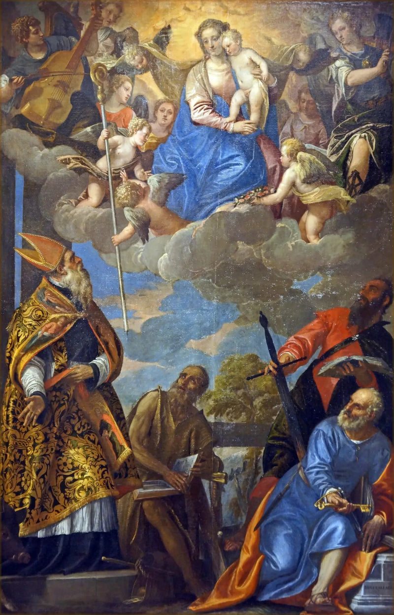 La Virgen y El Niño apareciendo a San Antonio, San Pablo Ermitaño, San Pablo y San Pedro - Paul Véronèse