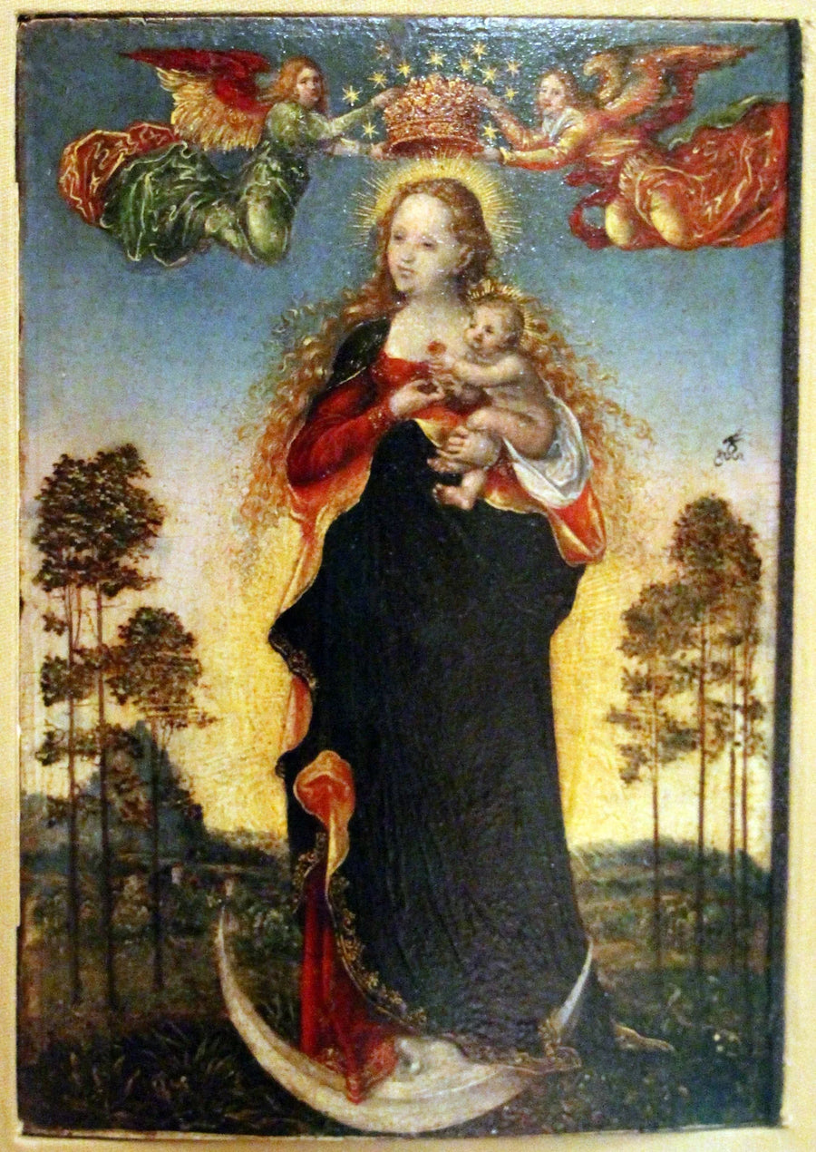 La Virgen y el Niño con dos ángeles - Lucas Cranach el Viejo