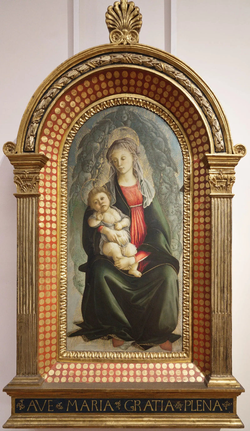 La Virgen y el Niño en una gloria de serafines - Sandro Botticelli