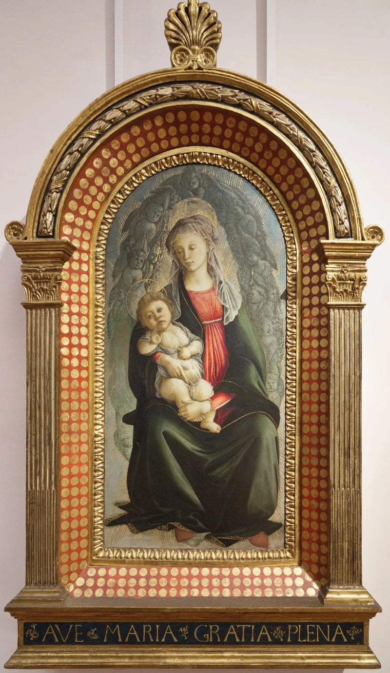 La Virgen y el Niño en una gloria de serafines - Sandro Botticelli