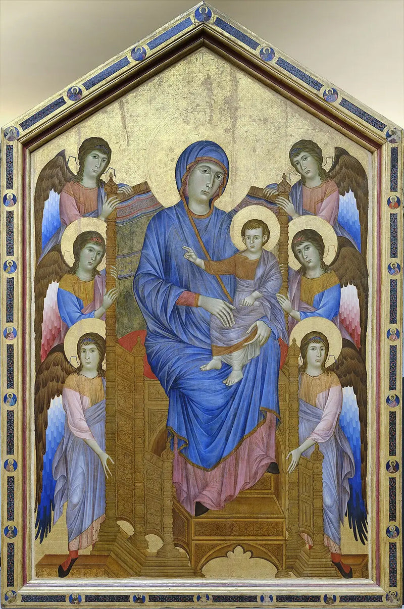 La Virgen y el Niño en majestad rodeados de seis ángeles - Cimabue