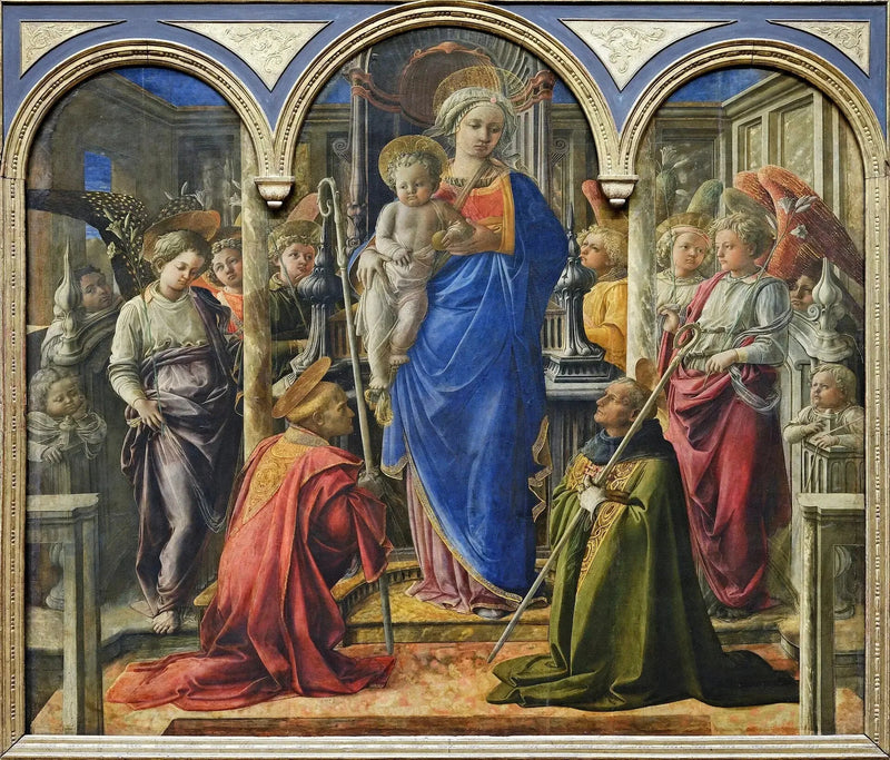 La Virgen y el Niño rodeados de ángeles, de san Frediano y de san Agustín - Fra Filippo Lippi
