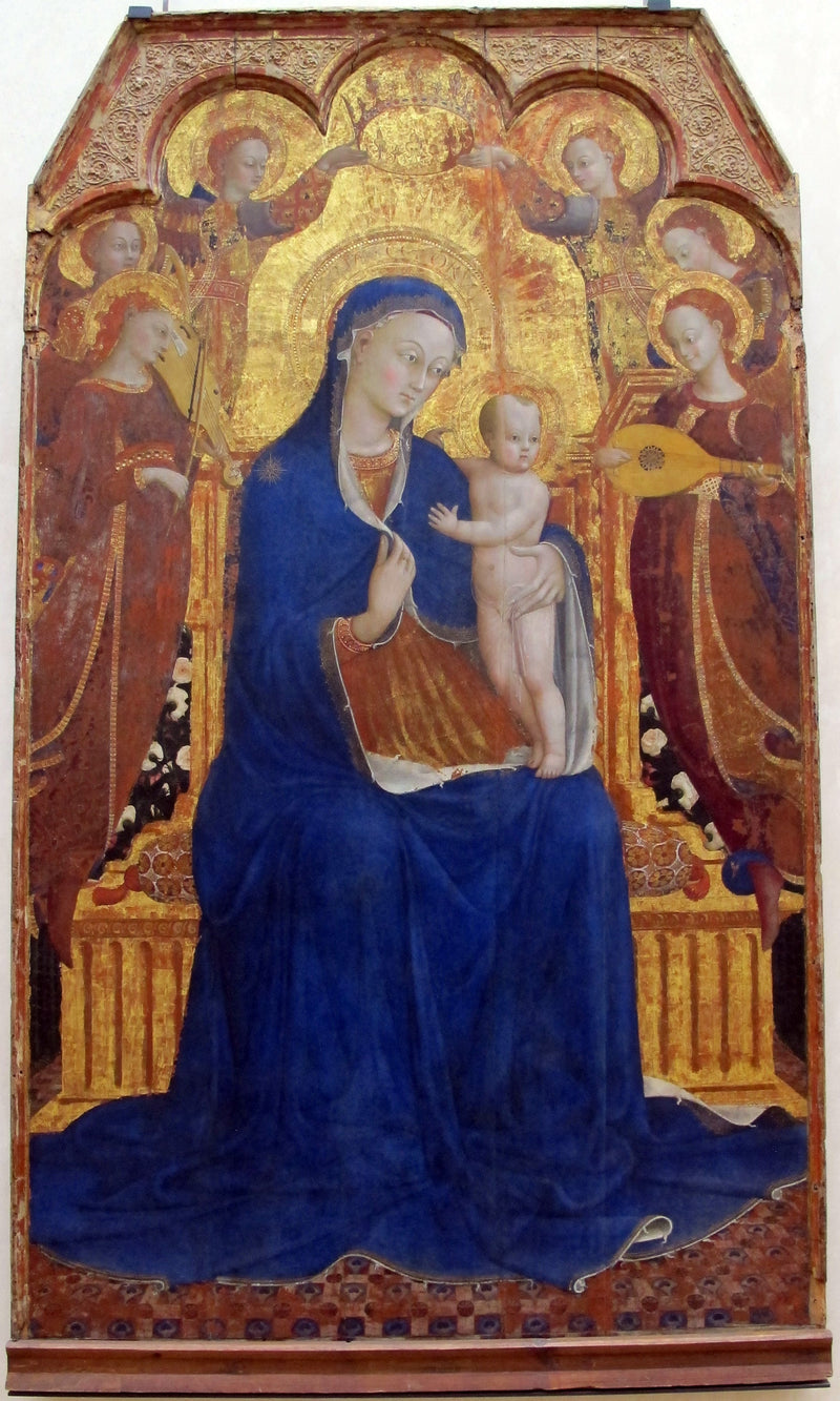 La Virgen y el Niño rodeados de ángeles - Stefano di Giovanni (Sassetta)