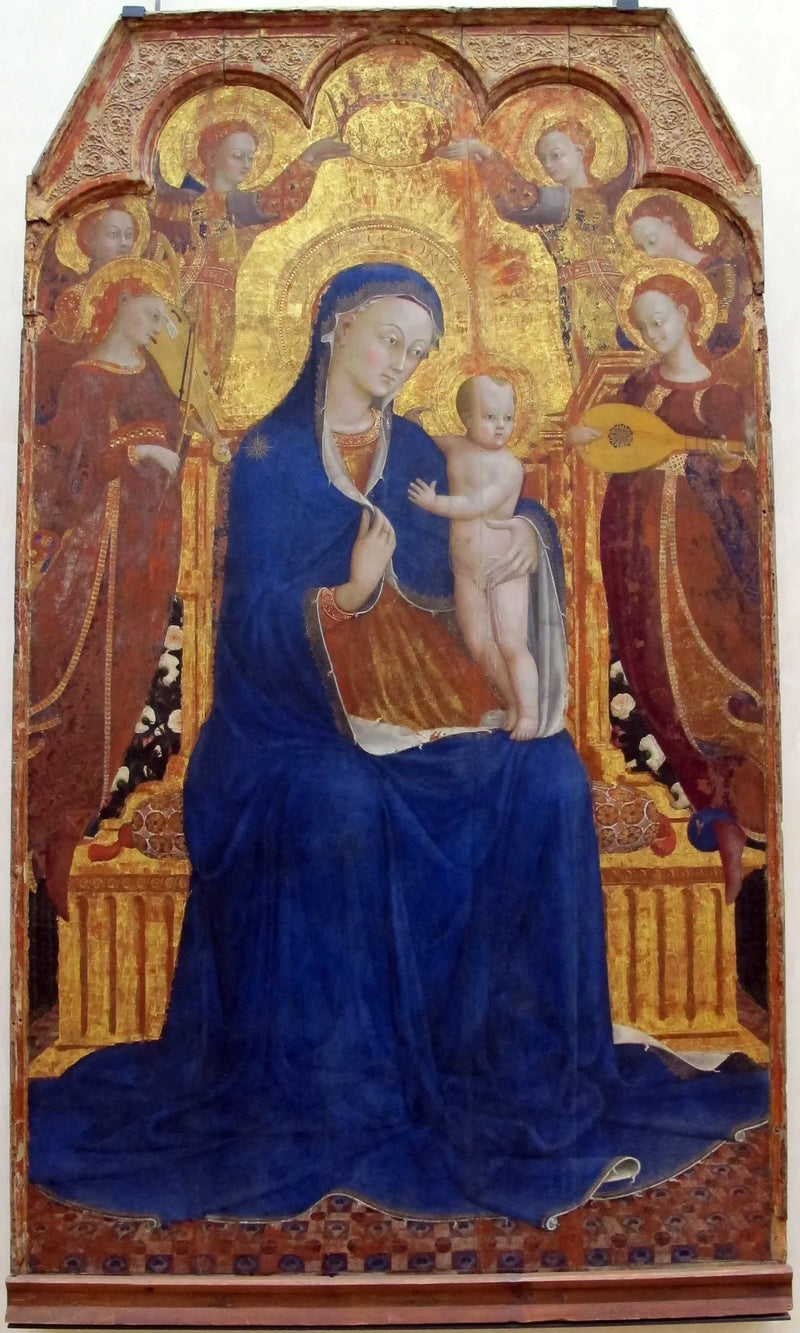 La Virgen y el Niño rodeados de ángeles - Stefano di Giovanni (Sassetta)