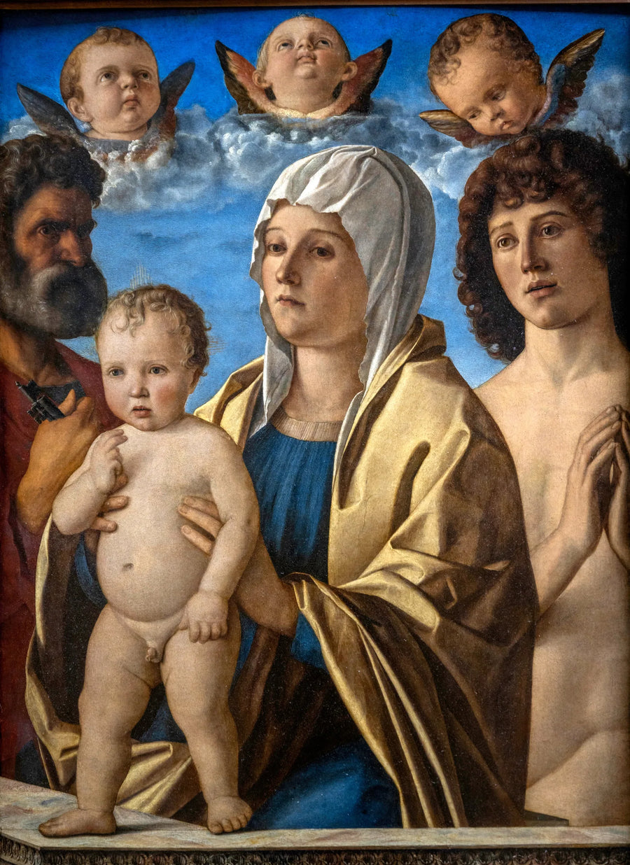 La Virgen y el Niño entre san Pedro y san Sebastián - Giovanni Bellini