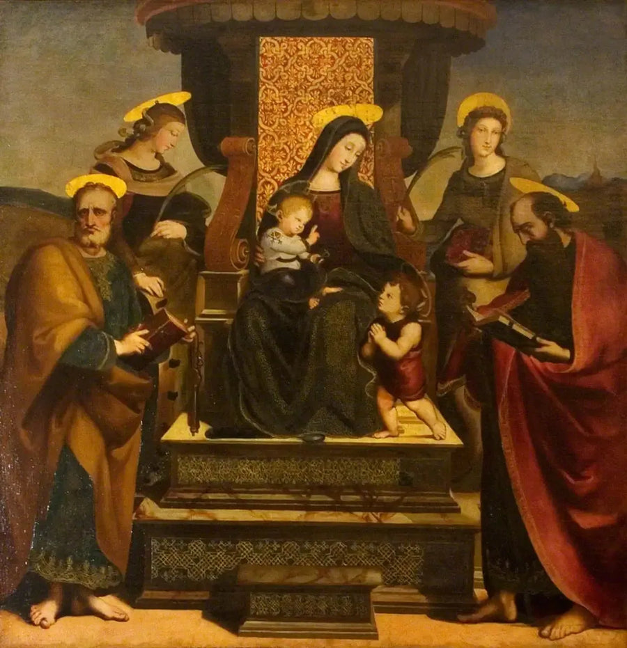 La Virgen y el Niño en el trono con santos - Rafael Sanzio