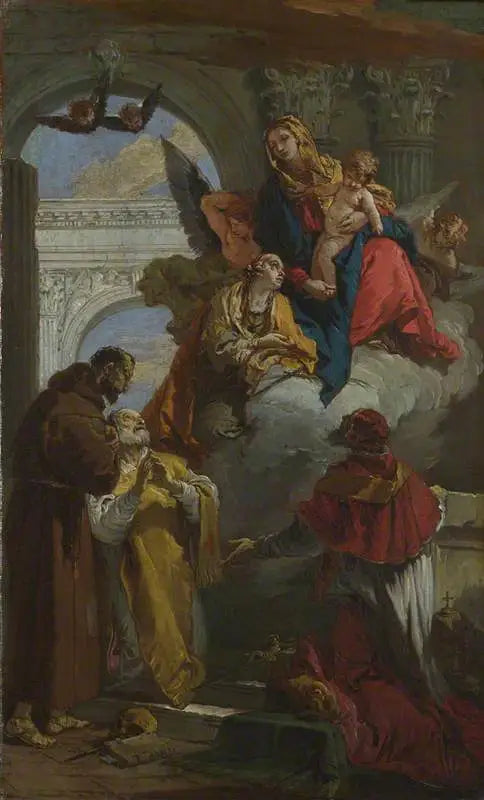 La Virgen y el Niño apareciendo a un grupo de santos - Giovanni Battista Tiepolo