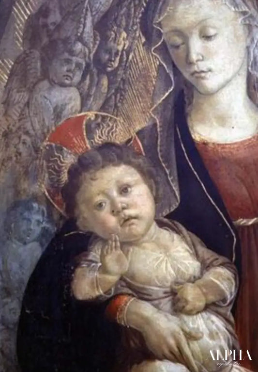 La Vierge et l'Enfant en gloire, détail de l'Enfant, 1468 (tempera sur panneau) (détail de 85673) - Sandro Botticelli - Reproductions de tableaux et peintures haut de gamme