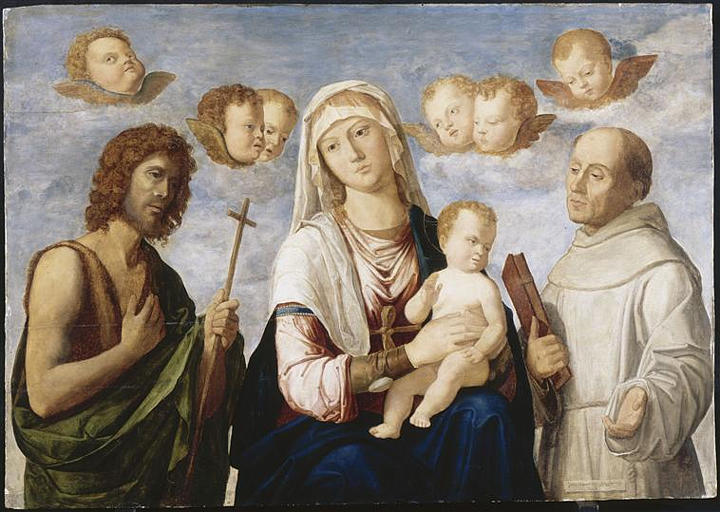 La Virgen y el Niño entre san Juan Bautista y san Francisco - Cima da Conegliano