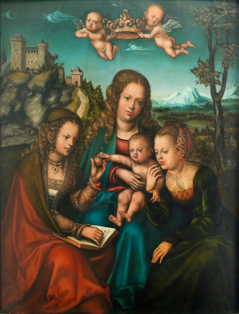 La Virgen flanqueada por dos santas - Lucas Cranach el Viejo