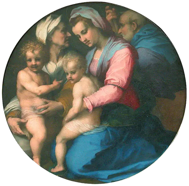 La Virgen, el Niño Jesús, Santa Isabel y el pequeño San Juan - Andrea del Sarto