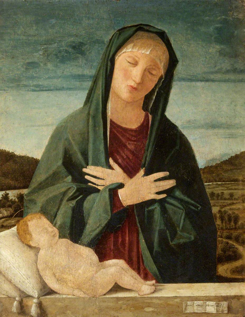 La Virgen María adorando al Niño Jesús dormido - Cima da Conegliano