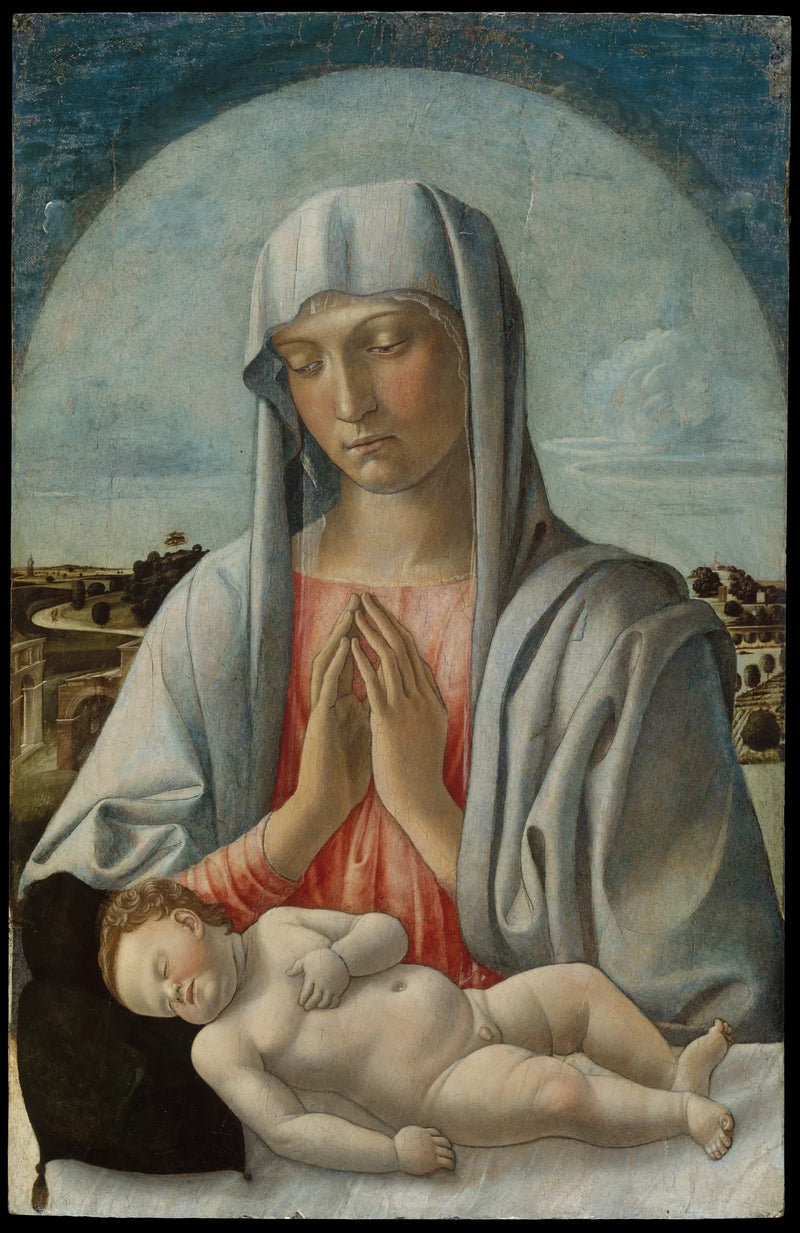 La Virgen María adorando al Niño Jesús dormido - Giovanni Bellini
