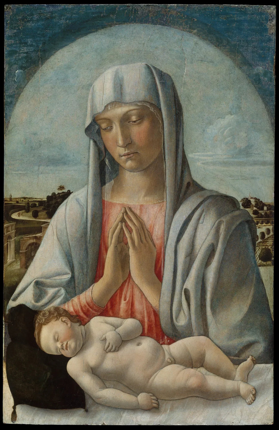La Virgen María adorando al Niño Jesús dormido - Giovanni Bellini