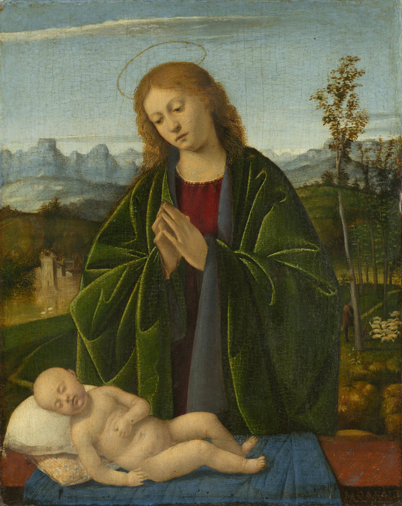 La Virgen María adorando al Niño - Marco Basaiti