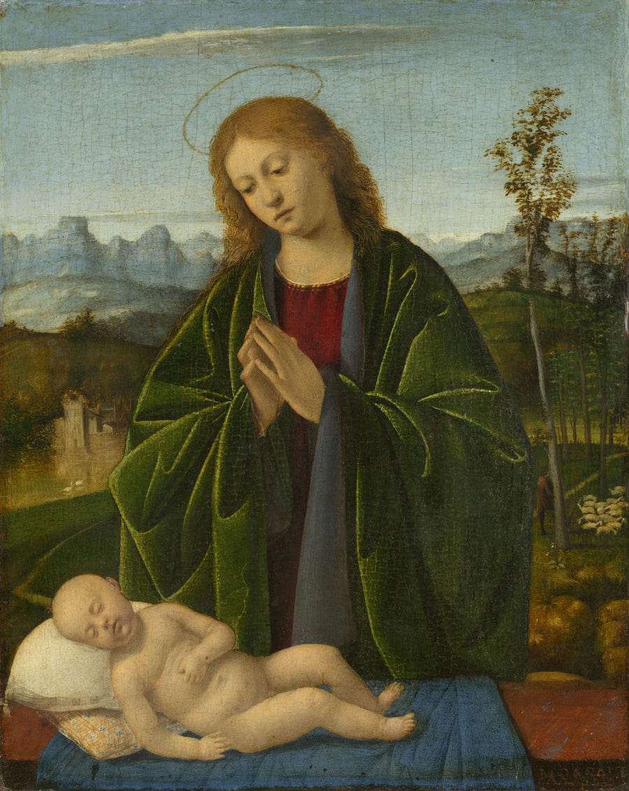 La Virgen María adorando al Niño - Marco Basaiti