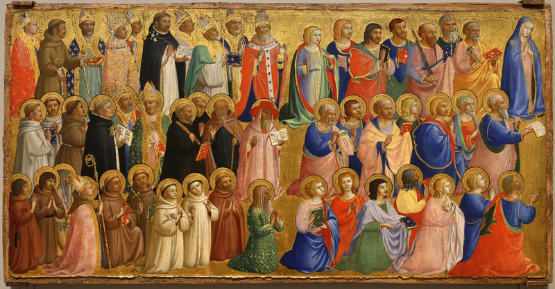 La Virgen María con los apóstoles y otros santos - Fra Angelico