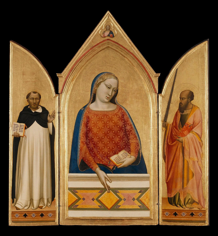 La Virgen María con los santos Tomás de Aquino y Pablo - Bernardo Daddi