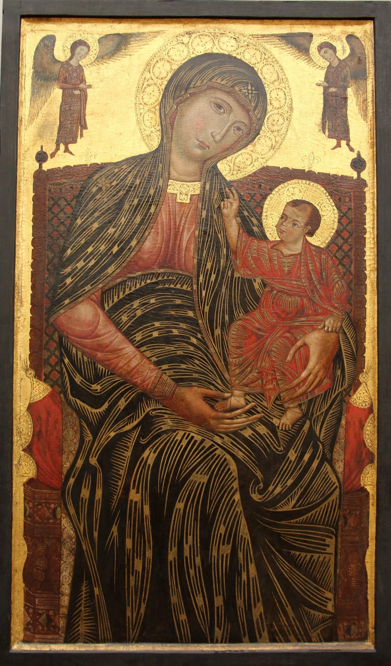 La Virgen María coronada con dos ángeles - Maestro de la Magdalena