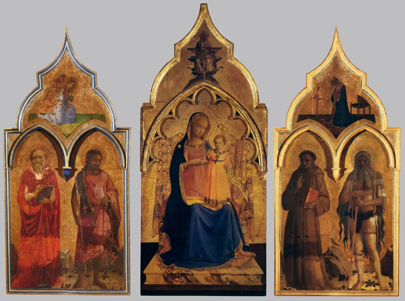 La Virgen sosteniendo al niño Jesús en su brazo - Fra Angelico