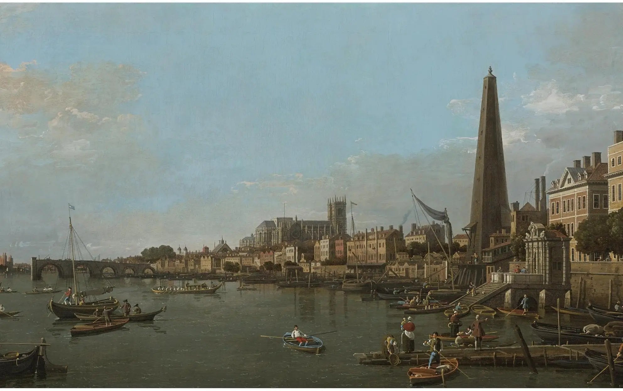 La ville de Westminster depuis la Tamise près de la York Water Gate - Canaletto - Alpha Reproduction
