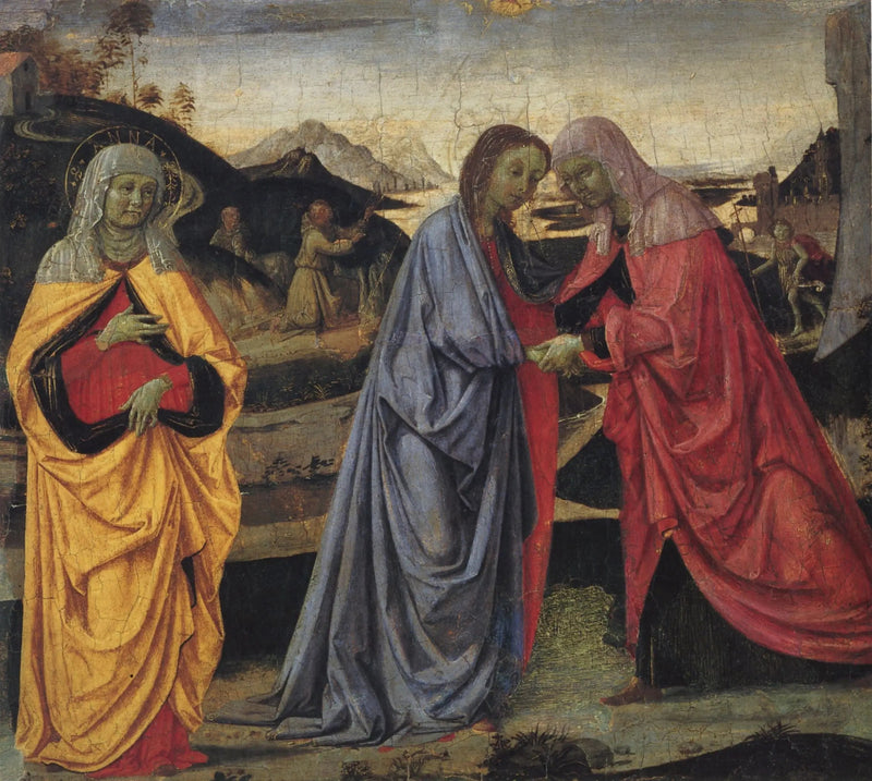 La Visitación de la Virgen con Santa Ana - Pietro Perugino