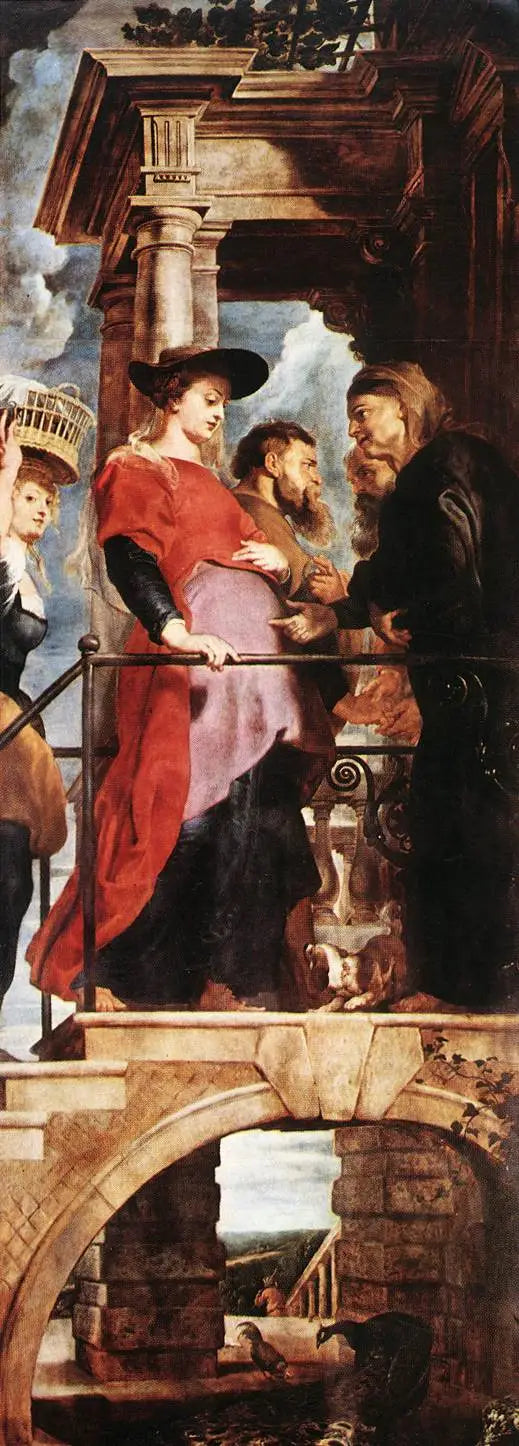 La Visitación (panel izquierdo del tríptico) - Peter Paul Rubens