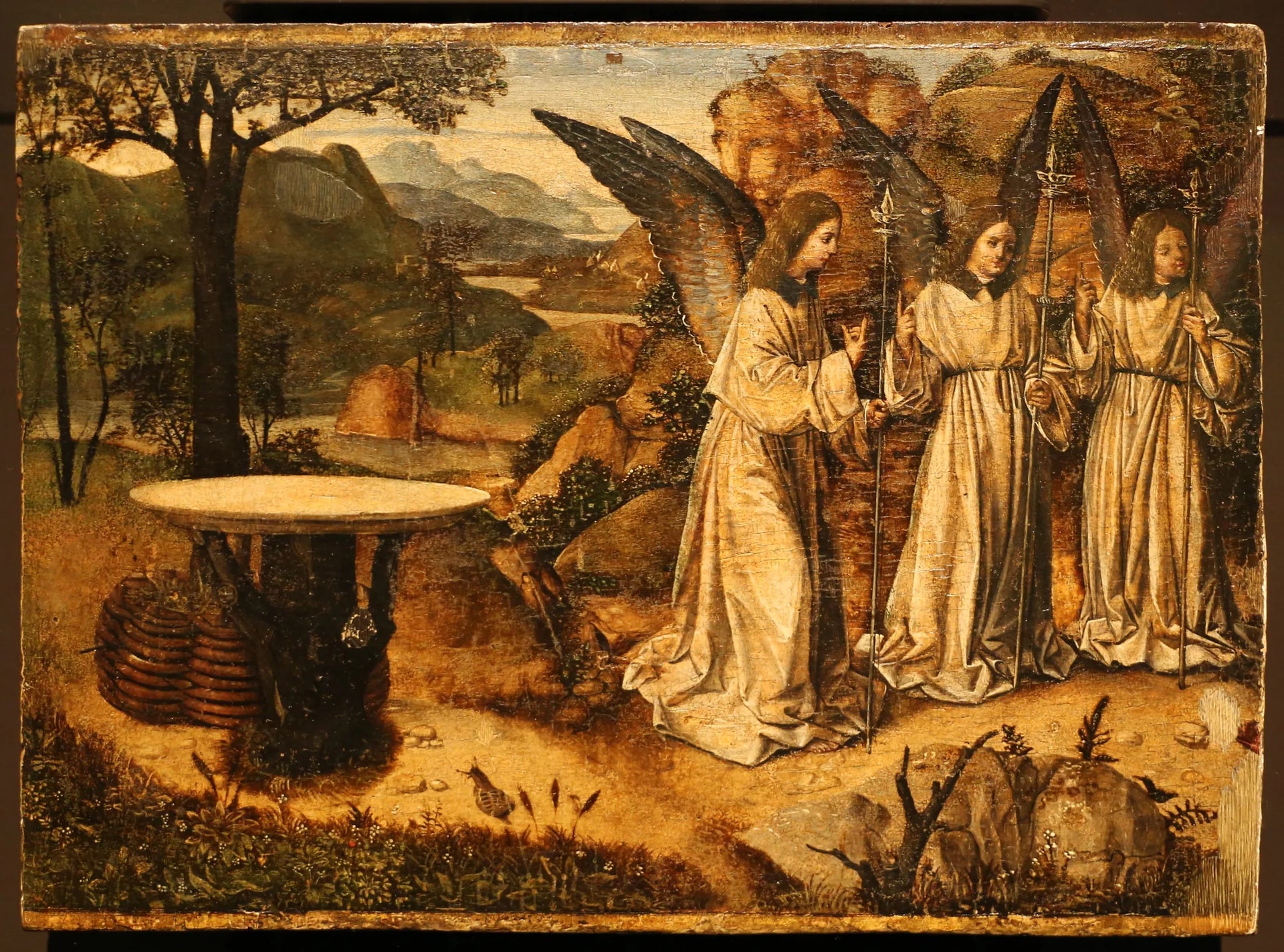La visite des trois anges à Abraham - Antonello de Messine image 1 tableau peint à l’huile sur toile