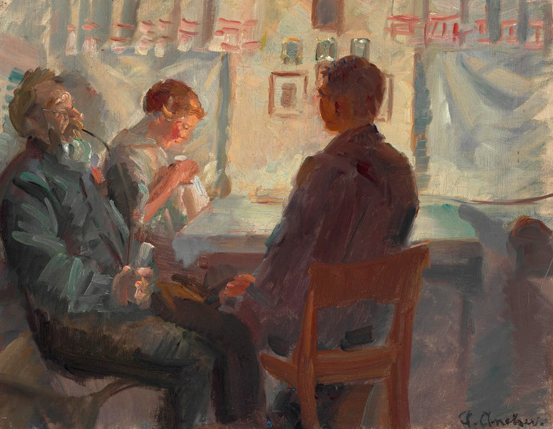 La visita del pretendiente. Estudio. -Anna Ancher
