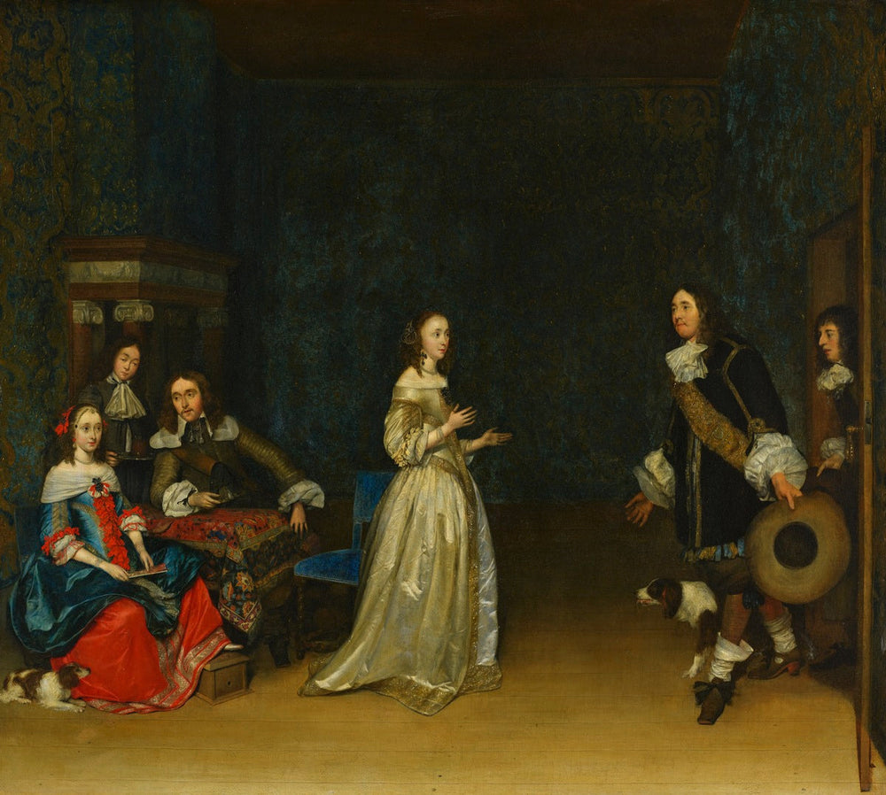La Visite - Gerard ter Borch image 1 reproduction de peinture à l’huile