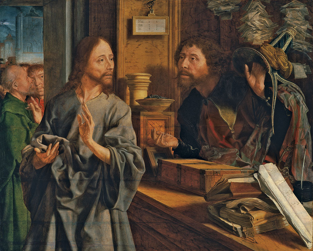 La Vocation de Saint Matthieu. - Marinus van Reymerswale image 1 copie de tableau peinte à la main