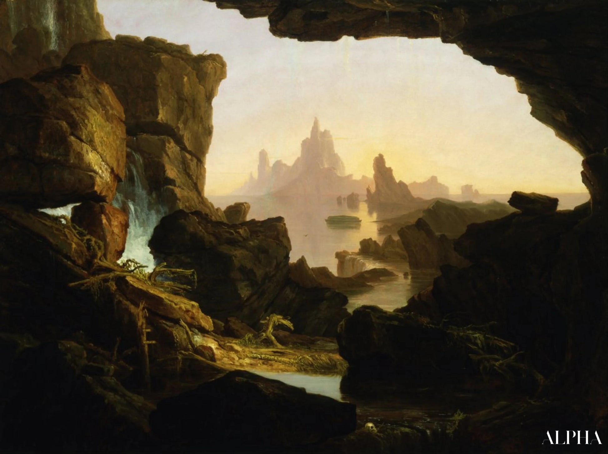 L'abaissement des eaux du déluge - Thomas Cole - Reproductions de tableaux et peintures haut de gamme