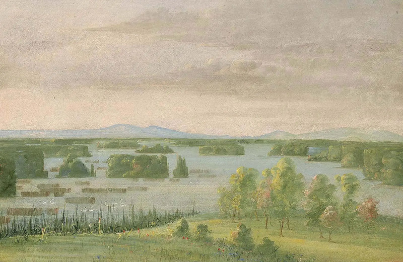 Lago del Cisne (Lago de los Cisnes), cerca del Coteau de las Praderas - George Catlin