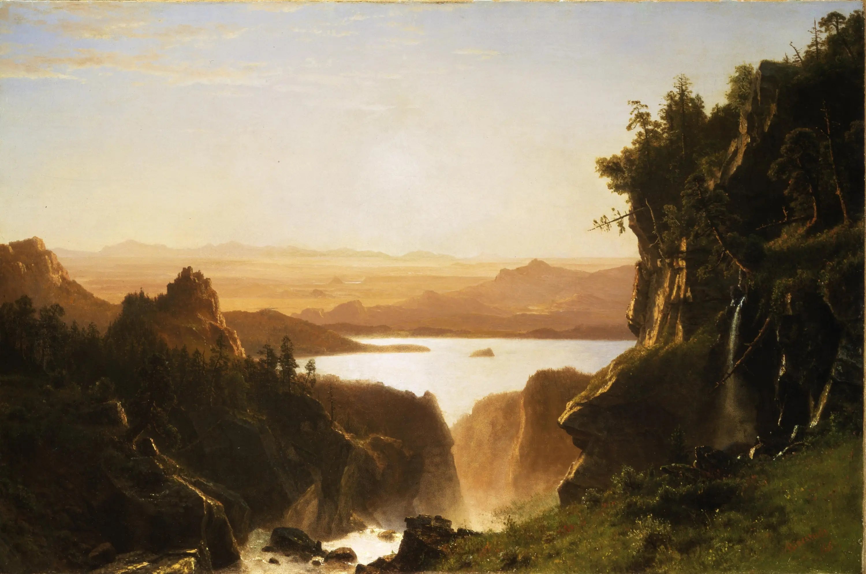 Lac Island chaîne de Wind River Wyoming - Albert Bierstadt - Alpha Reproduction
