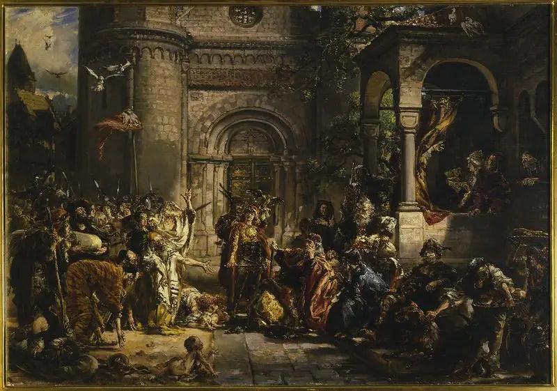 La bienvenida de los judíos, de la serie « Historia de la civilización en Polonia » - Jan Matejko