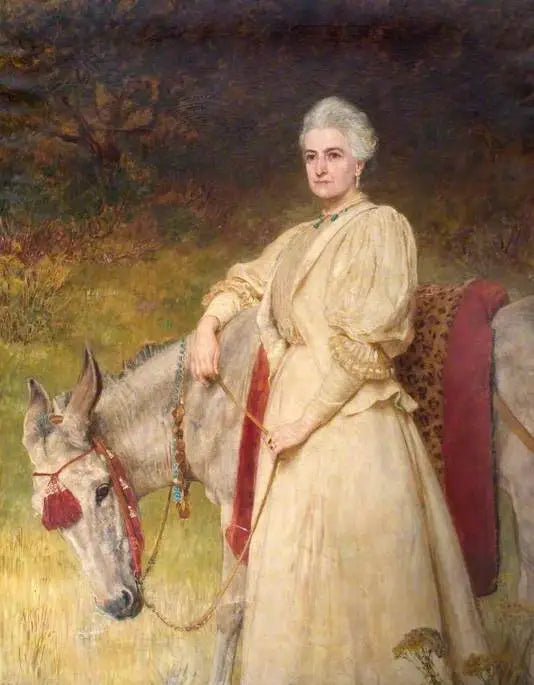 Lady Harriet Sarah Wantage (1837–1920) con su burro egipcio - Briton Rivière