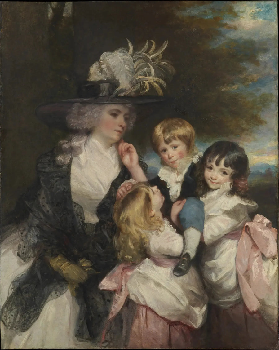 Lady Smith (Charlotte Delaval) y sus hijos (George Henry, Louisa y Charlotte) - Joshua Reynolds