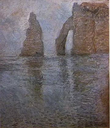 La Aguja y la Puerta de Aval vistas desde arriba - Claude Monet