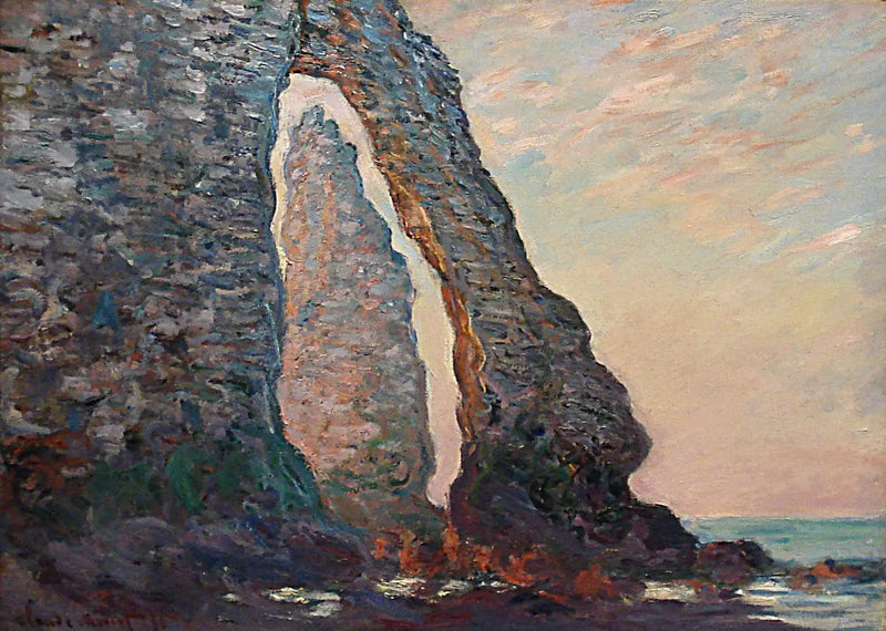 La aguja vista a través de la Puerta de Aval - Claude Monet