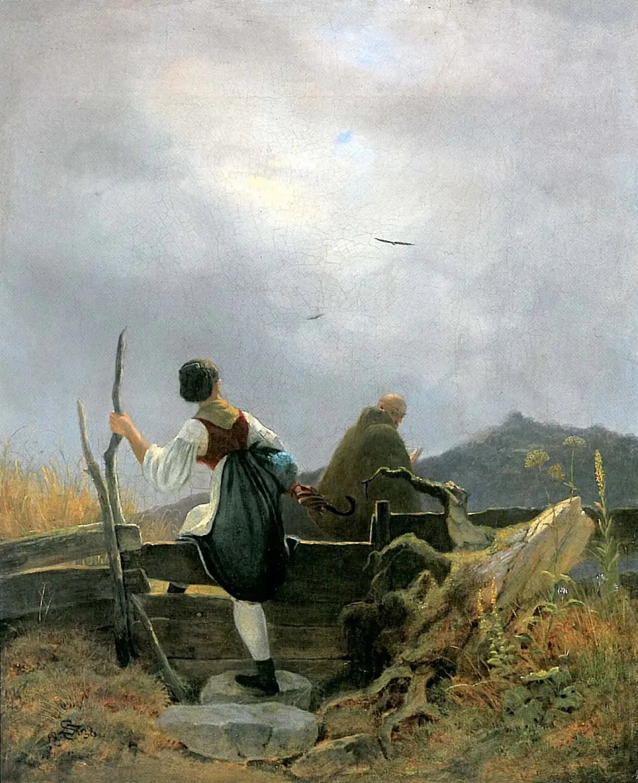 Lechera y Monje - Carl Spitzweg