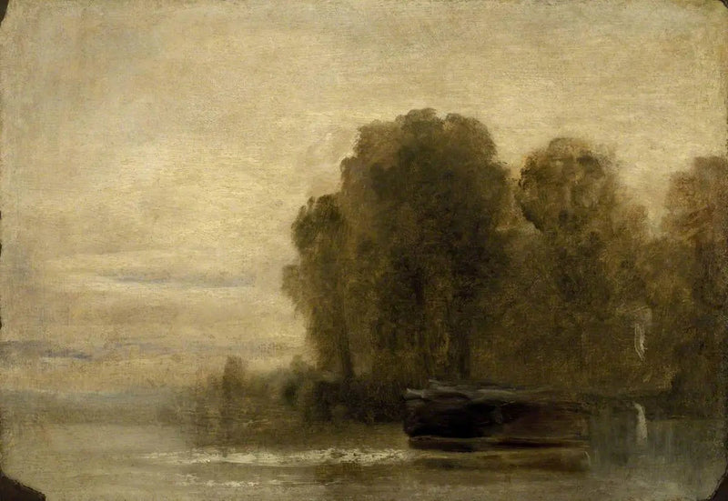 Lago o Río con Árboles a la Derecha - J. M. W. Turner