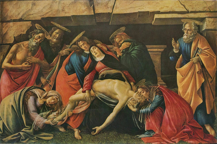 La Lamentación sobre el Cristo muerto de Munich, alrededor de 1490-1495 - Botticelli