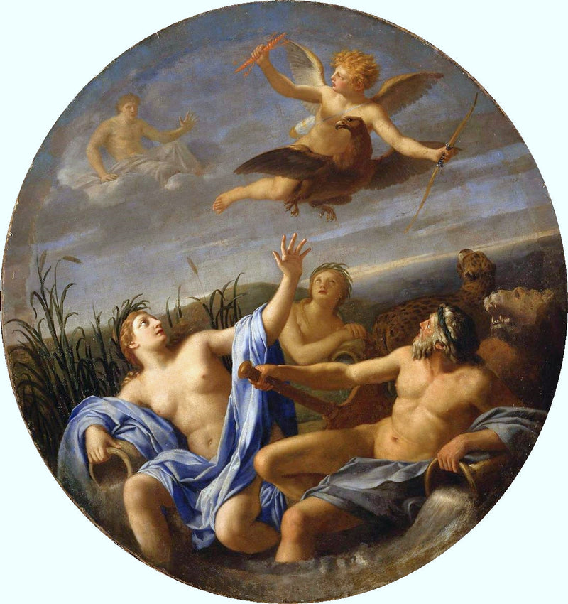 El amor roba el rayo a Júpiter - Eustache Le Sueur