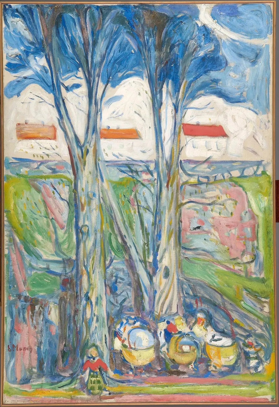 Landeaux bajo grandes árboles - Edvard Munch