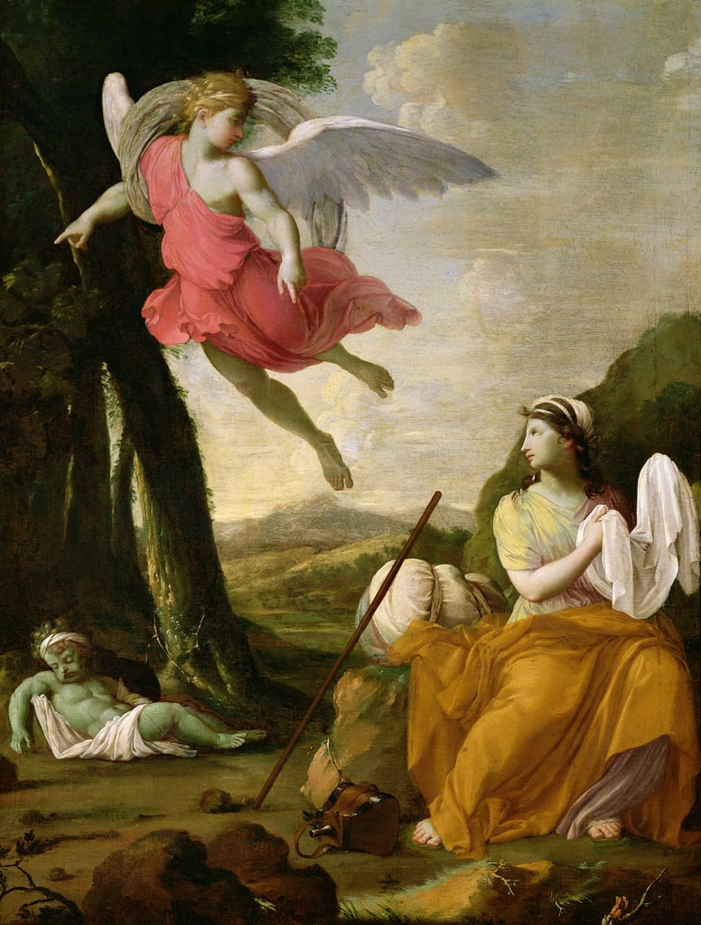 El ángel del Señor aparece en el desierto a Agar - Eustache Le Sueur