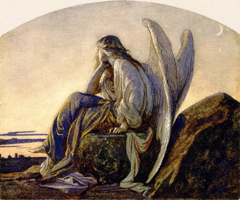 El ángel de la tarde vigilando una ciudad - Alexandre Cabanel