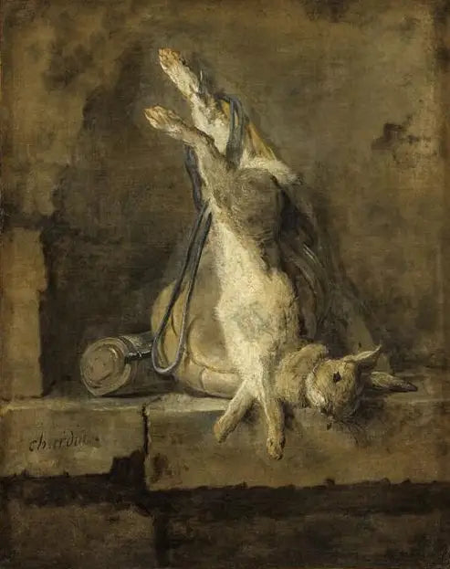 Conejo muerto y equipo de caza - Jean Simeón Chardin